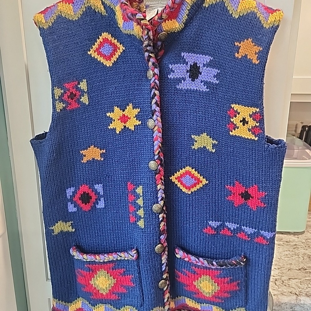 Coldwater Creek 100% Wool Sweater Vest Sz‎ M